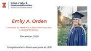 Emily Orden - Candidate for Master of Human Resources and Industrial Relations - December 2020 - Congratulations from everyone at LER!