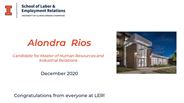 Alondra Rios - Candidate for Master of Human Resources and Industrial Relations - December 2020 - Congratulations from everyone at LER!