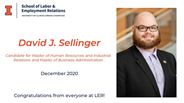 David Sellinger - Candidate for Master of Human Resources and Industrial Relations - December 2020 - Congratulations from everyone at LER!