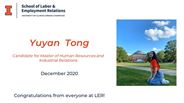 Yuyan Tong - Candidate for Master of Human Resources and Industrial Relations - December 2020 - Congratulations from everyone at LER!