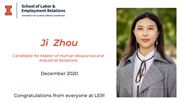 Ji Zhou - Candidate for Master of Human Resources and Industrial Relations - December 2020 - Congratulations from everyone at LER!