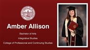 Amber Allison - Bachelor of Arts - Integrative Studies - College of Professional and Continuing Studies