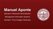 Manuel Aponte - Bachelor of Business Administration - Management Information Systems - Michael F. Price College of Business