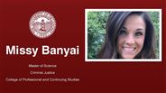 Missy Banyai - Master of Science - Criminal Justice - College of Professional and Continuing Studies