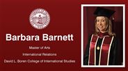 Barbara Barnett - Master of Arts - International Relations - David L. Boren College of International Studies