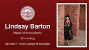 Lindsay Barton - Lindsay Barton - Master of Accountancy - Accounting - Michael F. Price College of Business