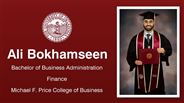 Ali Bokhamseen - Bachelor of Business Administration - Finance - Michael F. Price College of Business