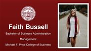 Faith Bussell - Bachelor of Business Administration - Management - Michael F. Price College of Business