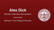 Alex Dick - Bachelor of Business Administration - Accounting - Michael F. Price College of Business