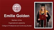 Emilie Golden - Bachelor of Arts - Organizational Leadership - College of Professional and Continuing Studies