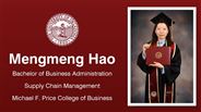 Mengmeng Hao - Bachelor of Business Administration - Supply Chain Management - Michael F. Price College of Business