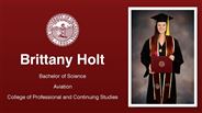 Brittany Holt - Bachelor of Science - Aviation - College of Professional and Continuing Studies