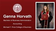 Genna Horvath - Bachelor of Business Administration - Accounting - Michael F. Price College of Business