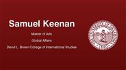 Samuel Keenan - Master of Arts - Global Affairs - David L. Boren College of International Studies