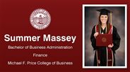 Summer Massey - Bachelor of Business Administration - Finance - Michael F. Price College of Business