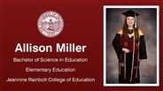 Allison Miller - Bachelor of Science in Education - Elementary Education - Jeannine Rainbolt College of Education