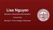 Lisa Nguyen - Bachelor of Business Administration - Accounting - Michael F. Price College of Business