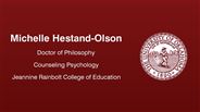 Michelle Hestand-Olson - Doctor of Philosophy - Counseling Psychology - Jeannine Rainbolt College of Education