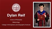 Dylan Reif - Doctor of Philosophy - Meteorology - College of Atmospheric and Geographic Sciences