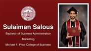 Sulaiman Salous - Bachelor of Business Administration - Marketing - Michael F. Price College of Business