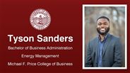 Tyson Sanders - Bachelor of Business Administration - Energy Management - Michael F. Price College of Business