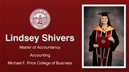 Lindsey Shivers - Lindsey Shivers - Master of Accountancy - Accounting - Michael F. Price College of Business