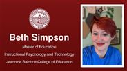 Beth Simpson - Master of Education - Instructional Psychology and Technology - Jeannine Rainbolt College of Education