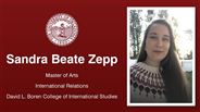 Sandra Beate Zepp - Master of Arts - International Relations - David L. Boren College of International Studies