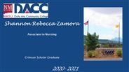 Shannon Rebecca Zamora - Crimson Scholar Graduate