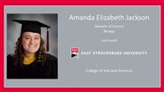 Amanda Elizabeth Jackson - Bachelor of Science - Biology - Cum Laude
