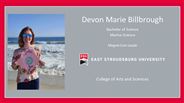 Devon Marie Billbrough - Bachelor of Science - Marine Science - Magna Cum Laude