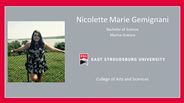 Nicolette Marie Gemignani - Bachelor of Science - Marine Science