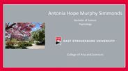 Antonia Hope Murphy Simmonds - Bachelor of Science - Psychology