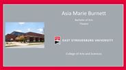 Asia Marie Burnett - Bachelor of Arts - Theatre