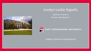 Jordyn Leslie Sapolis - Bachelor of Science - Business Management