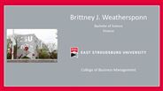 Brittney J. Weathersponn - Bachelor of Science - Finance