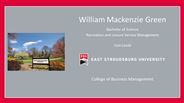 William Mackenzie Green - Bachelor of Science - Recreation and Leisure Service Management - Cum Laude