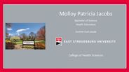 Molloy Patricia Jacobs - Bachelor of Science - Health Education - Summa Cum Laude