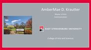 AmberMae D. Krautter - Master of Arts - Communication