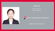 Yue Yu - Master of Science - General Science
