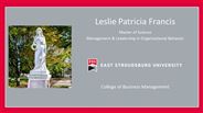 Leslie Patricia Francis - Master of Science - Management & Leadership 