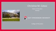 Christine M. Colosi - Master of Education - Reading