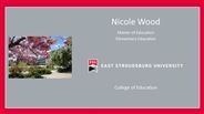 Nicole Wood - Master of Education - Elementary Education