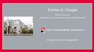Emilee Fleegle - Master of Science - Management & Leadership in Organizational Behavior