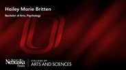 Hailey Britten - Hailey Marie Britten - Bachelor of Arts - Psychology