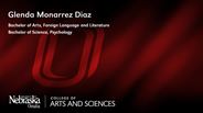 Glenda Diaz - Glenda Monarrez Diaz - Bachelor of Arts - Foreign Language and Literature - Bachelor of Science