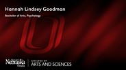 Hannah Goodman - Hannah Lindsey Goodman - Bachelor of Arts - Psychology