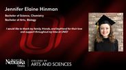 Jennifer Hinman - Jennifer Elaine Hinman - Bachelor of Science - Chemistry - Bachelor of Arts