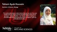 Tahani Hussain - Tahani Ayub Hussain - Bachelor of Science - Biology