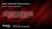 Alexis Jackson - Alexis Gabrielle Viola Jackson - Bachelor of Science - Political Science